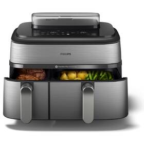 Fritéza horkovzdušná Philips Airfryer Dual Basket 5000 series 9 l, NA555/00 stříbrná

 obrázek produktu 2 z 12