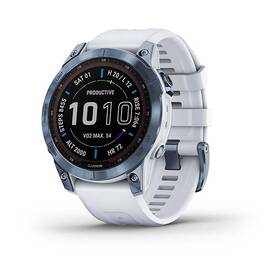 Chytré hodinky Garmin fenix 7 Sapphire Solar - Titan Blue/ White Silicone Band 

 obrázek produktu 6 z 10