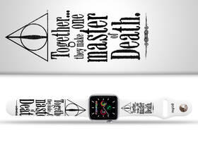 Řemínek Harry Potter na Apple Watch 42/44/45/49 mm - motiv Relikvie smrti 2, bílý 

 obrázek produktu 1 z 3