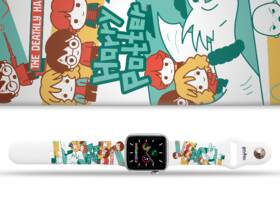 Řemínek Harry Potter na Apple Watch 42/44/45/49 mm - motiv a Relikvie smrti charms, bílý 

 obrázek produktu 1 z 3