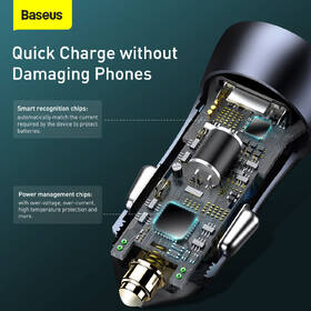 Adaptér do auta Baseus Golden Contactor Pro Dual 2xUSB 40W s kabelem USB/USB-C 1m šedý

 obrázek produktu 11 z 16