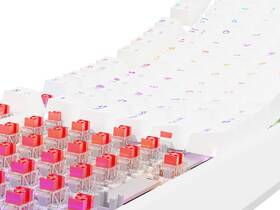 Klávesnice Genesis THOR 230, TKL, RGB, Outemu Red, bezdrátová, US layout bílá barva
