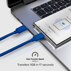Kabel SBS USB-C/USB-C, PD, 60 W, 1,5 m modrý

 obrázek produktu 3 z 9