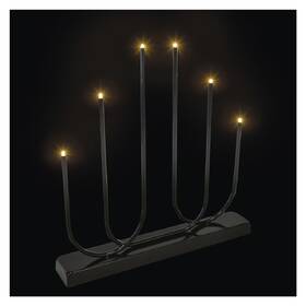 LED dekorace EMOS svícen kovový černý, 40 cm, 6LED, vnitřní, teplá bílá 

 obrázek produktu 7 z 7