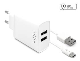 Nabíječka do sítě FIXED 2x USB, 15W Smart Rapid Charge + USB-C kabel 1m bílá

 obrázek produktu 1 z 2