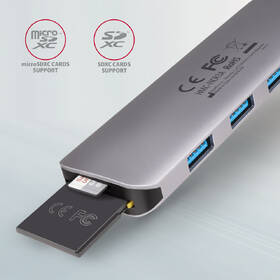 USB Hub Axagon USB 3.2 Gen 1 hub, 3x USB-A, HDMI 4k/30Hz, SD/microSD, kabel USB-C 20cm šedý

 obrázek produktu 2 z 8