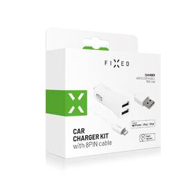 Adaptér do auta FIXED 2x USB, 15W Smart Rapid Charge + Lightning MFi kabel 1m bílý

 obrázek produktu 2 z 2