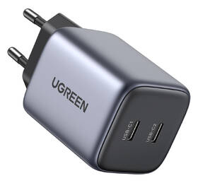 Nabíječka do sítě UGREEN Nexode 2x USB-C PD, 45W šedá barva
