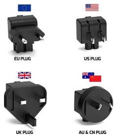 Napájecí adaptér PORT CONNECT GaN 100W Travel EU,US,UK a AU/CN plug, 2x USB-C PD a USB-A černý

 obrázek produktu 2 z 5