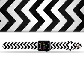 Řemínek Mi-Band na Apple Watch 42/44/45/49 mm - motiv Cikcak pruhy, bílý 

 obrázek produktu 1 z 3