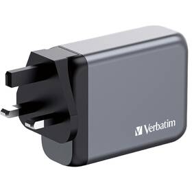 Cestovní adaptér Verbatim GNC-100 GaN 100W, 3x USB-C PD 100/65W, 1x USB-A QC 3.0 stříbrný

 obrázek produktu 3 z 6