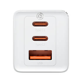 Nabíječka do sítě Baseus GaN5 Pro, 2x USB-C, USB-A, 65W + USB-C kabel 1m bílá

 obrázek produktu 4 z 10