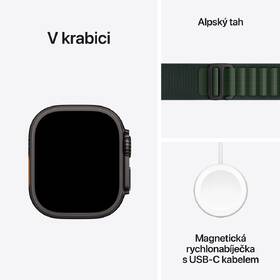 Chytré hodinky Apple GPS + Cellular 49mm pouzdro z černého titanu - tmavě zelený alpský tah - M 

 obrázek produktu 8 z 8