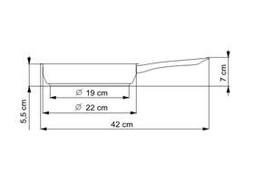 Pánev Kolimax 22 cm, kovová rukojeť (nerez) 

 obrázek produktu 2 z 3