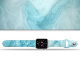 Řemínek Mi-Band na Apple Watch 42/44/45/49 mm - motiv Modrý mramor, bílý 

 obrázek produktu 1 z 3