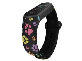Řemínek Mi-Band na Xiaomi Mi Band 3/4 - motiv Barevné pacičky, černý 

 obrázek produktu 2 z 3