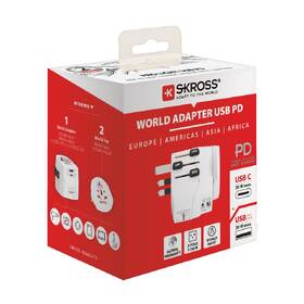 Cestovní adaptér SKROSS PRO Light USB AC30PD World, 7A max., USB A+C, PD 30W, UK+USA+Austrálie/Čína 

 obrázek produktu 3 z 3