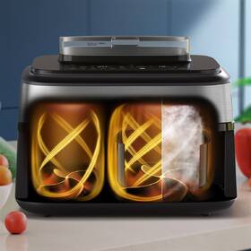 Fritéza horkovzdušná Philips Airfryer Dual Basket 5000 series 9 l, NA555/00 stříbrná

 obrázek produktu 7 z 12
