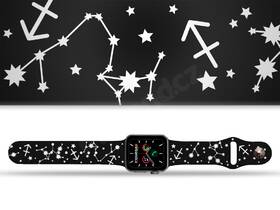 Řemínek Mi-Band na Apple Watch 42/44/45/49 mm - motiv Znamení zvěrokruhu Střelec, černý 

 obrázek produktu 1 z 3