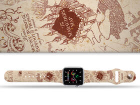 Řemínek Harry Potter na Apple Watch 42/44/45/49 mm - motiv Pobertův plánek, bílý 

 obrázek produktu 1 z 3