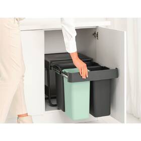 Odpadkový koš na tříděný odpad Brabantia Sort&Go, dark grey 

 obrázek produktu 10 z 15