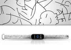 Řemínek Mi-Band na Xiaomi Mi Band 5/6 - motiv Čmáranice, bílý 

 obrázek produktu 1 z 3