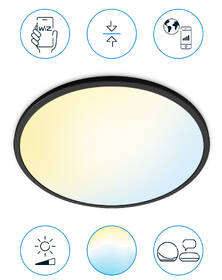 Stropní svítidlo WiZ SuperSlim Ceiling 22 W černá barva
