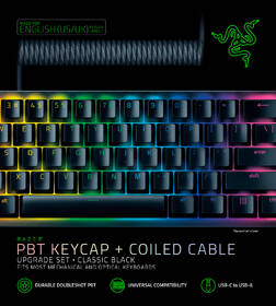 Klávesy Razer PBT Keycap + Coiled Cable Upgrade Set - US/UK černé

 obrázek produktu 6 z 8