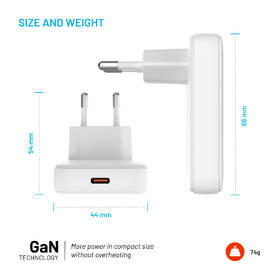Nabíječka do sítě FIXED Slim, 1xUSB-C, GaN, PD, 30W bílá

 obrázek produktu 4 z 7
