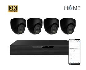 Kamerový systém iGET HOME NVR PoE N85P4 - NVR PoE rekordér + 4x kamera 3K (5 MPx) černá barva
