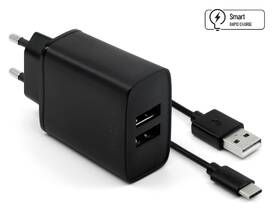 Nabíječka do sítě FIXED 2x USB, 15W Smart Rapid Charge + USB-C kabel 1m černá

 obrázek produktu 1 z 2