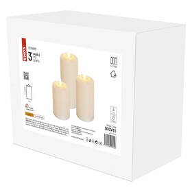LED dekorace EMOS vosková svíčka s plamínkem, různé velikosti, 3x AAA, vintage, 3 ks, časovač 

 obrázek produktu 3 z 3