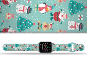 Řemínek Mi-Band na Apple Watch 42/44/45/49 mm - motiv Zimní radovánky, bílý 

 obrázek produktu 1 z 1