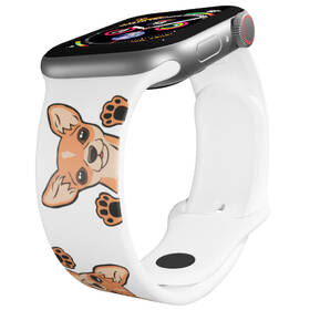 Řemínek Mi-Band na Apple Watch 42/44/45/49 mm - motiv Čivava, bílý 

 obrázek produktu 2 z 3