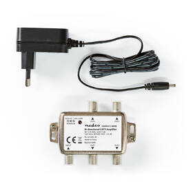 Zesilovač Nedis CATV, Max. zesílení 12 dB, 85-1218 MHz, 4 výstupy, zpětný kanál - 7,5 dB, 5-65 MHz, konektor F 

 obrázek produktu 4 z 4
