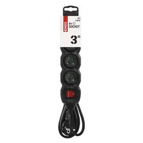 Kabel prodlužovací EMOS 4x zásuvka, vypínač, 3m černý

 obrázek produktu 1 z 4