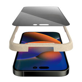 Tvrzené sklo PanzerGlass Privacy na Apple iPhone 14 Pro Max s instalačním rámečkem 
