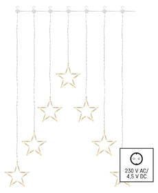 Vánoční osvětlení EMOS 70 LED závěs – 7 hvězd, 67 × 125 cm, vnitřní, teplá bílá 

 obrázek produktu 1 z 5