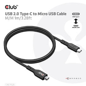 Kabel Club3D USB-C 3.2/Micro USB, 1m černý

 obrázek produktu 2 z 3