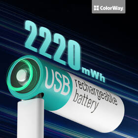 Baterie nabíjecí ColorWay AA 2200mAh, Li-Pol, USB-C, 1.5V, 6ks 

 obrázek produktu 3 z 3