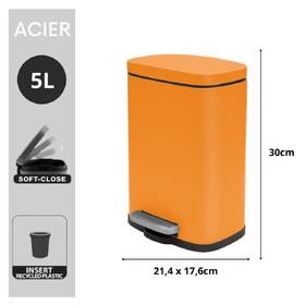 Odpadkový koš Spirella 10.20819, 5 l oranžový

 obrázek produktu 1 z 8