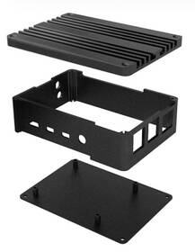 Case AKASA Pi 4 Extended Aluminium case with Thermal Modules for Raspberry Pi 4 Model B černá barva
