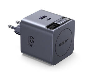 Nabíječka do sítě UGREEN GaN, 2×USB-C, USB, 45W, se zatahovacím kabelem šedá

 obrázek produktu 1 z 8