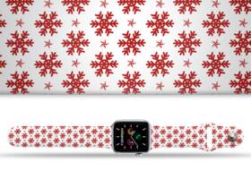 Řemínek Mi-Band na Apple Watch 42/44/45/49 mm - motiv Vločky 2, bílý 

 obrázek produktu 1 z 3