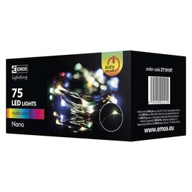 Vánoční osvětlení EMOS 75 LED, 7,5m, řetěz zelený (miniaturní), vícebarevná, časovač, i venkovní použití 

 obrázek produktu 7 z 7