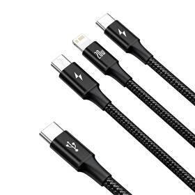 Kabel Baseus Rapid Series 3v1 USB-C (Micro USB/Lightning/USB-C) PD 20W 1,5m černý

 obrázek produktu 1 z 10