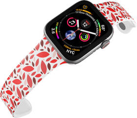Řemínek Mi-Band na Apple Watch 42/44/45/49 mm - motiv Červené listy, bílý 

 obrázek produktu 3 z 3