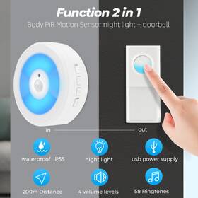 Zvonek bezdrátový WG Wireless Door Bell/Blue Light bílý

 obrázek produktu 4 z 4