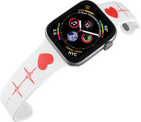 Řemínek Mi-Band na Apple Watch 42/44/45/49 mm - motiv EKG, bílý 

 obrázek produktu 8 z 8
