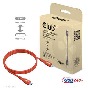 Kabel Club3D USB-C 240W, 1m červený

 obrázek produktu 2 z 4